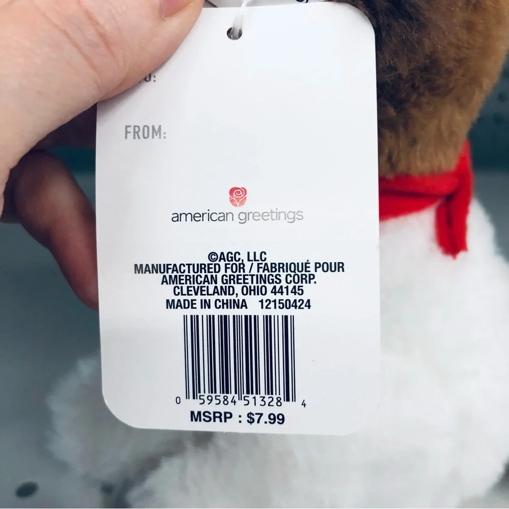 💥$7💥NEW AMERICAN GREETINGS Plush Toy Dog with Red Bandana Top Dog Pet Play